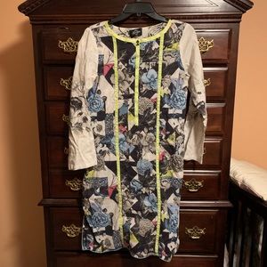 Cross Stitch floral, long top